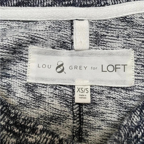 Lou & Grey Marled Knit Cotton Poncho Neutral Oversized Pullover XS/S - Picture 16 of 16